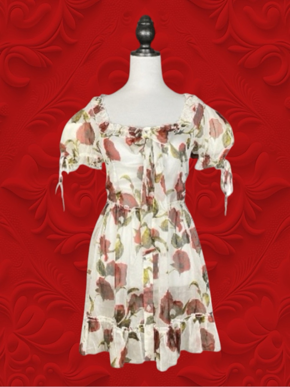 Dolls Kill Sugar Thrillz NWT Coquette Cottagecore Floral Chiffon Mini Dress